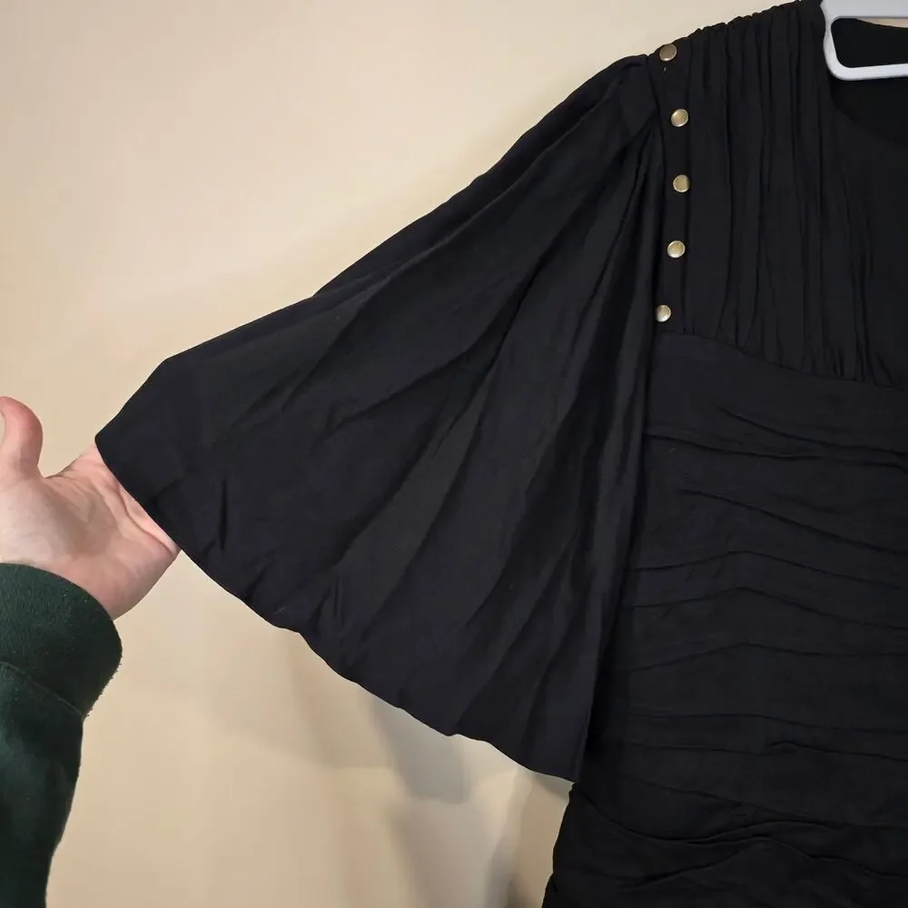 NEW NWT Women's Joie Black "Foster" Mini Dress Flowy Sleeves | Size 12 - Picture 6 of 11